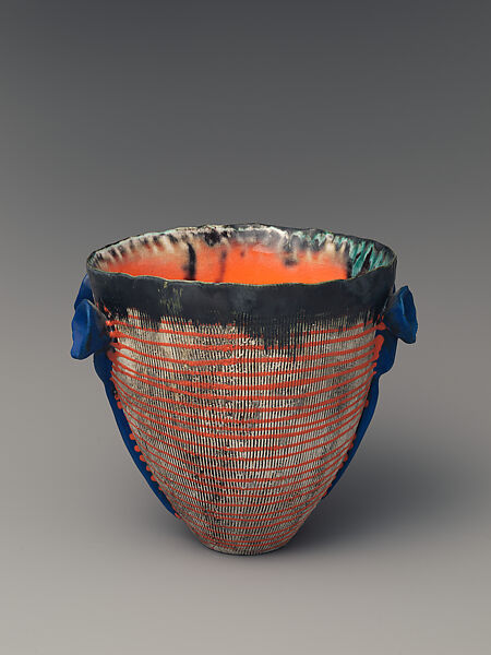 Fat conical vase, Zizipho Poswa (South African, born 1979), Glazed ceramic