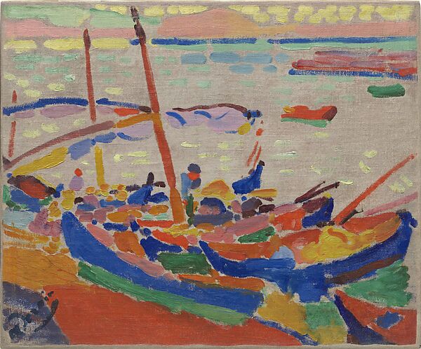 Fishing Boats, Collioure (Bateaux, pêcheurs, Collioure), André Derain (French, Chatou 1880–1954 Garches), Oil on canvas 