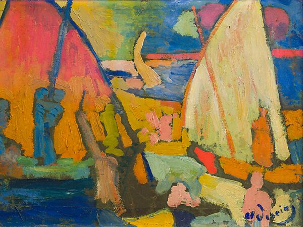 Sailboats (Voiliers), André Derain (French, Chatou 1880–1954 Garches), Oil on board 