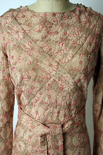 Dinner dress, Mainbocher (French and American, founded 1930), silk, metallic thread, beading, French