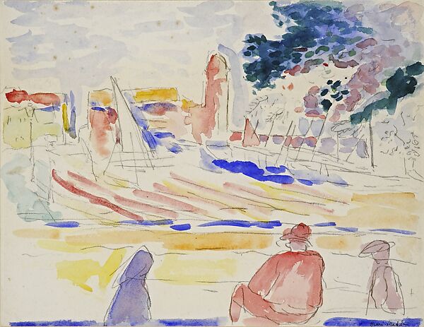 Port of Collioure (Port de Collioure), Henri Matisse (French, Le Cateau-Cambrésis 1869–1954 Nice), Watercolor and graphite on paper 