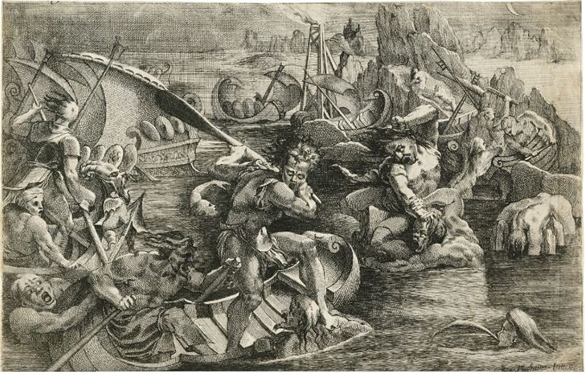 The Revenge of Nauplios, after Rosso Fiorentino, Antoine Garnier (French, 1611–1694), Etching 