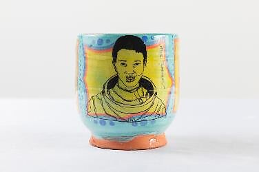 Portrait Cup: Mae Jemison, Roberto Lugo (American, born Philadelphia 1981), Glazed ceramic, American