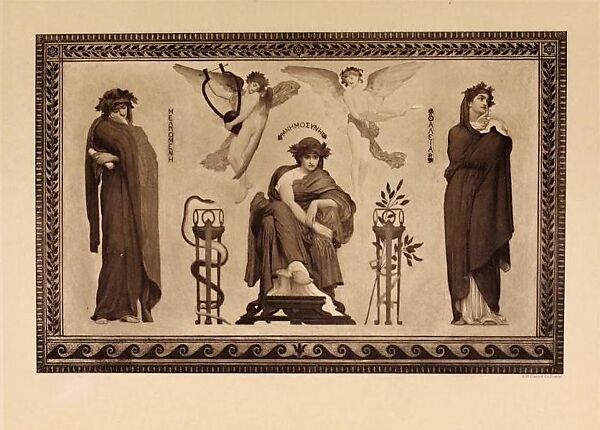 Study for the Ceiling of the Marquand Music Room, Frederic, Lord Leighton (British, Scarborough 1830–1896 London), Oil and gold on canvas