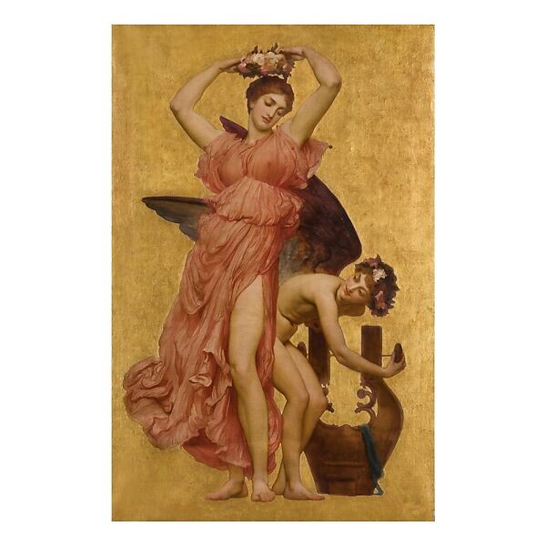 Study for the Ceiling of the Marquand Music Room, Frederic, Lord Leighton (British, Scarborough 1830–1896 London), Oil and gold on canvas