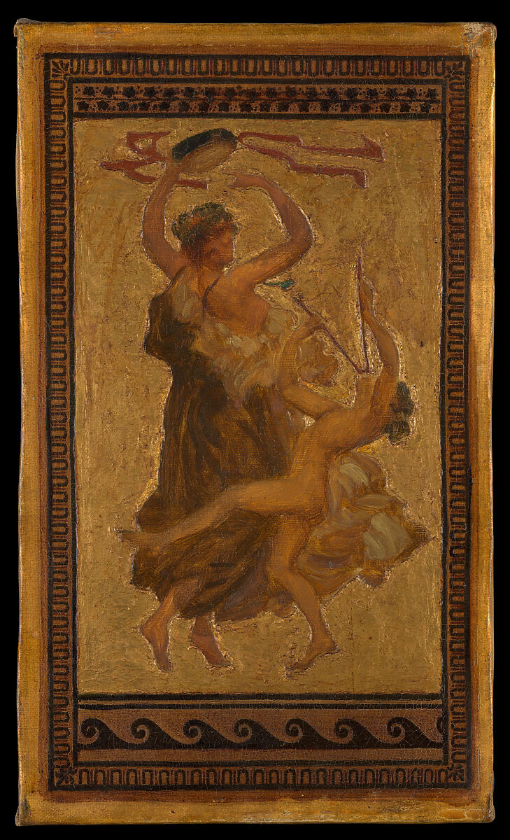 Study for the Ceiling of the Marquand Music Room, Frederic, Lord Leighton (British, Scarborough 1830–1896 London), Oil and gold on canvas