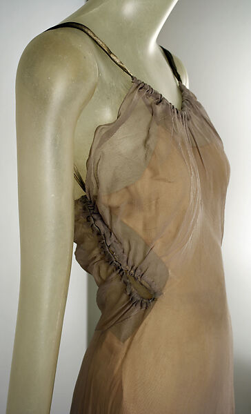Evening ensemble, House of Vionnet (French, active 1912–14; 1918–39), silk, metallic ribbon, French