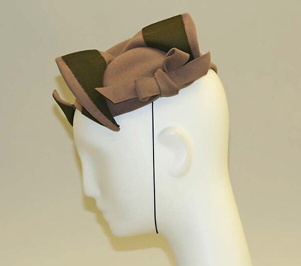 Hat, Caroline Reboux (French, active 1870–1956), wool, silk, French