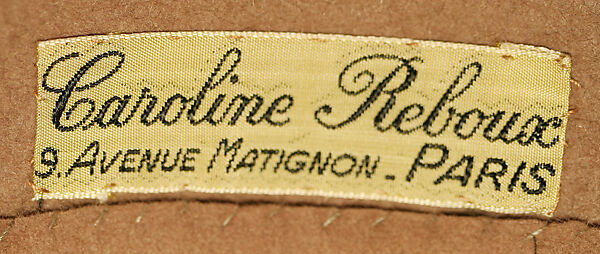 Hat, Caroline Reboux (French, active 1870–1956), wool, silk, French