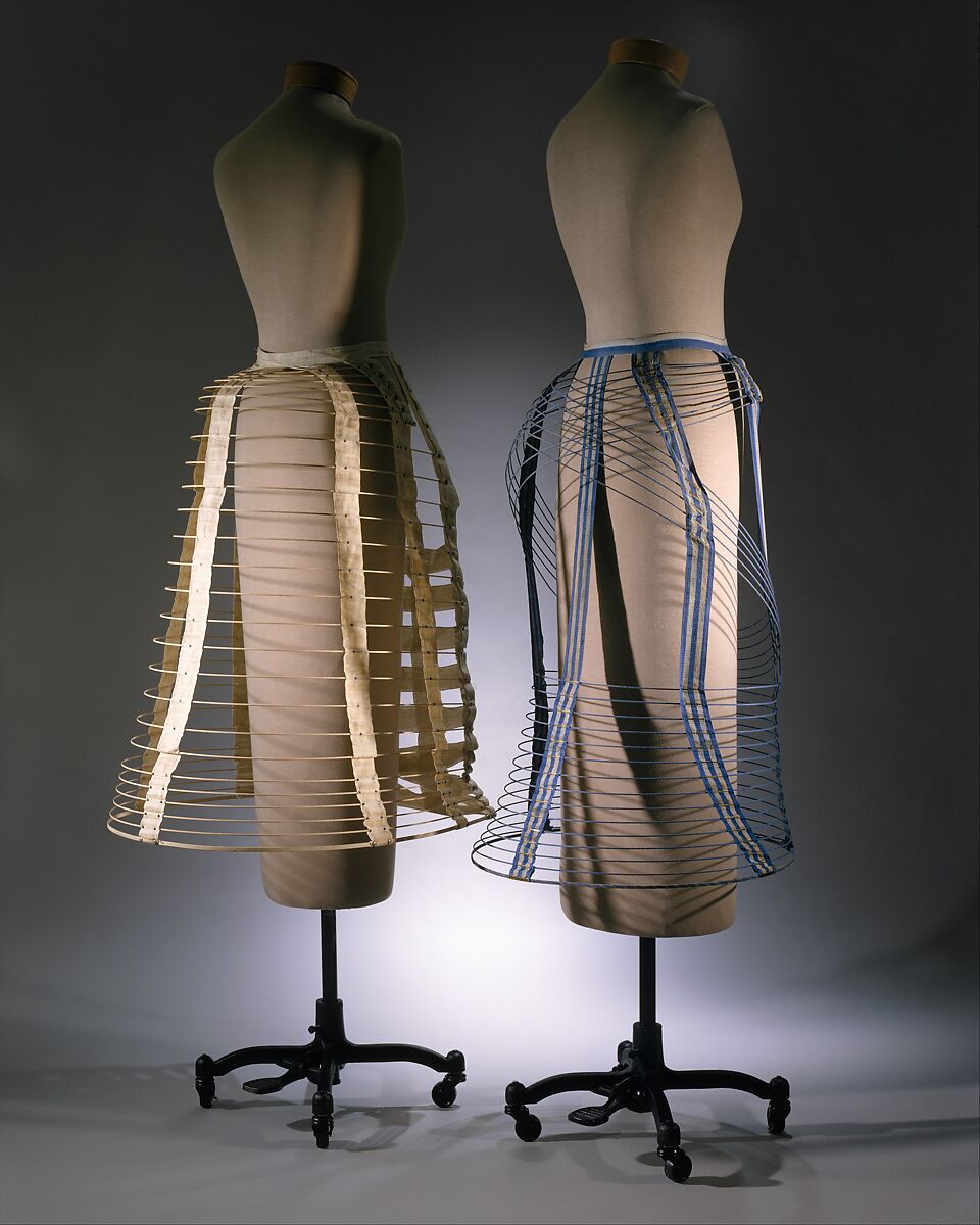 Crinoline, metal, cotton, British