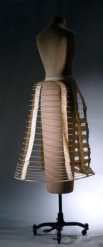 Crinoline, metal, cotton, British
