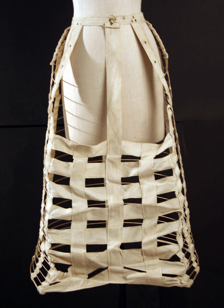 Crinoline, metal, cotton, British