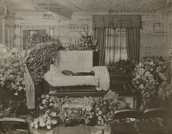 [Funeral Portrait with "Goin' Home" Sheet Music], James Van Der Zee (American, Lenox, Massachusetts 1886–1983 Washington, D.C.), Gelatin silver print 