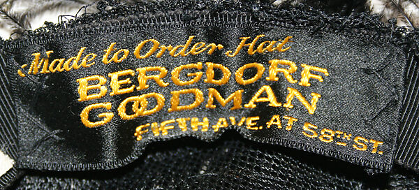 Evening hat, Bergdorf Goodman (American, founded 1899), cotton, silk, feathers, plastic, American