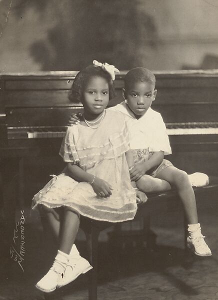 [Children at Piano], James Van Der Zee (American, Lenox, Massachusetts 1886–1983 Washington, D.C.), Gelatin silver print 