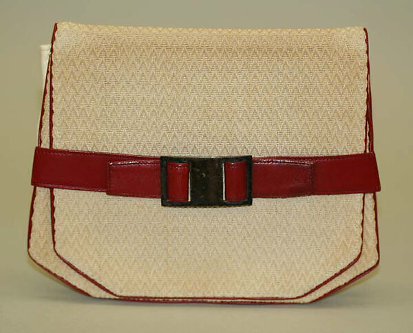 Clutch, Hermès (French, founded 1837), cotton, leather, French 
