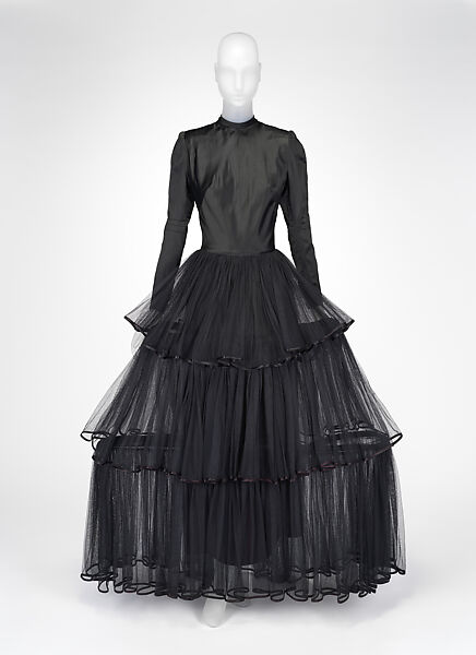 Evening dress, House of Lanvin (French, founded 1889), silk, cotton, French 