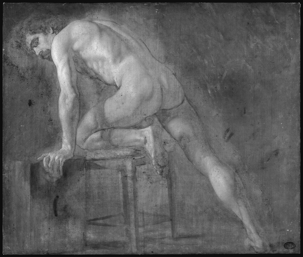 Study of a Nude Man, Attributed to Gustave Courbet (French, Ornans 1819–1877 La Tour-de-Peilz), Oil on canvas