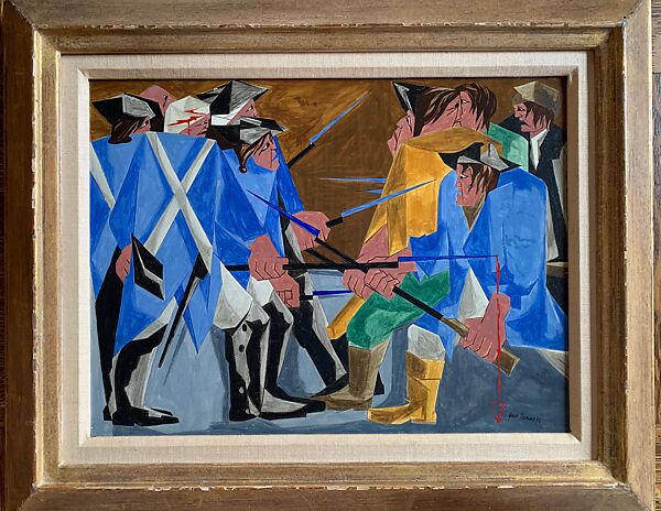There are combustibles in every State, which a spark might set fire to. --Washington, 26 December 1786, Jacob Lawrence (American, Atlantic City, New Jersey 1917–2000 Seattle, Washington), Egg tempera on hardboard 