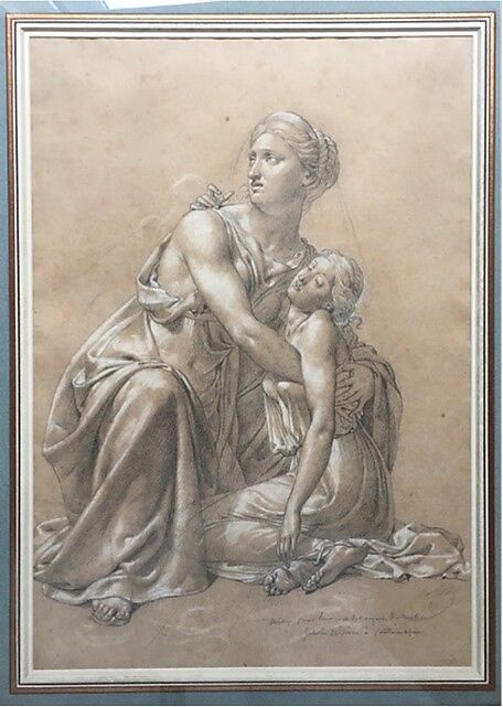 The Punishment of Niobe, Merry Joseph Blondel (French, Paris 1781–1853 Paris), Conté crayon and white chalk on buff paper