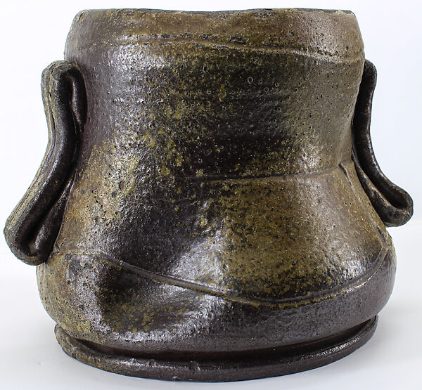 Freshwater Jar (Mizusashi), Stoneware with natural ash glaze (Bizen ware), Japan 