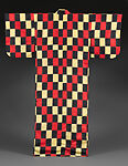 Meisen kimono with checkered pattern