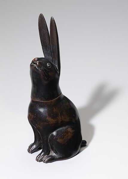 Incense Burner in the shape of a Rabbit, Bronze, Japan 