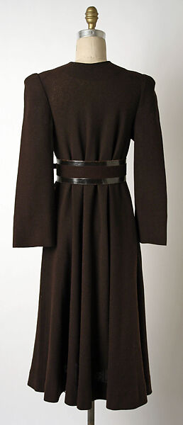 Dress, Claire McCardell (American, 1905–1958), (a) wool
(b) leather, American