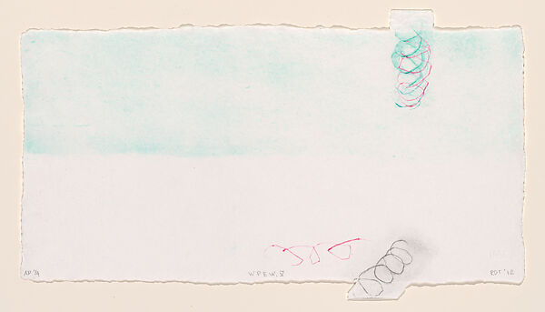 When Pressure Exceeds Weight, V, Richard Tuttle (American, born Rahway, New Jersey, 1941), Drypoint and à la poupée 
