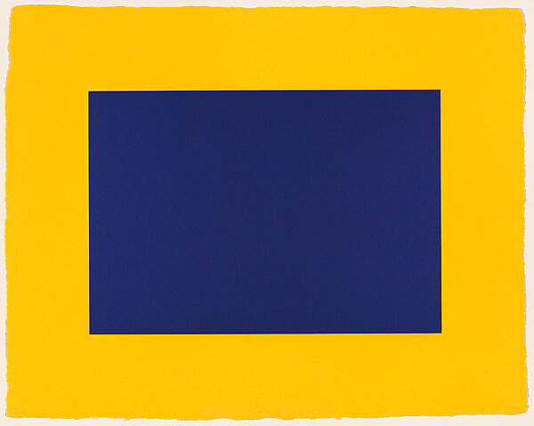 Where Colors Come From, Richard Tuttle (American, born Rahway, New Jersey, 1941), Custom yellow paper with custom blue ink on metal foil 