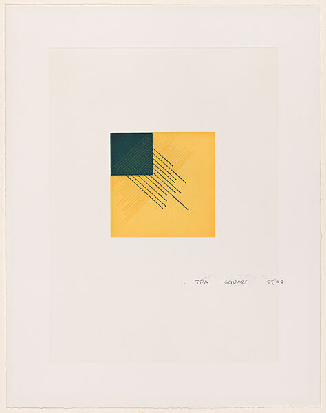 Square, Richard Tuttle (American, born Rahway, New Jersey, 1941), Color aquatint with hard and soft-ground etching 