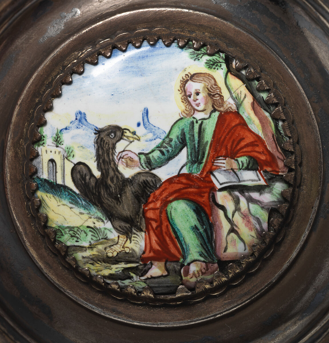 Jug with cavalry scene, Wölfgang Rössler (German, 1650–1717, active Nuremburg), Tin-glazed earthenware; gilded silver mounts, German, with Nuremburg decoration and Augsburg mounts