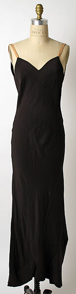 Evening dress, Attributed to Mainbocher (French and American, founded 1930), silk, metal, cellulose, French