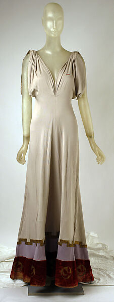 Evening dress, House of Vionnet (French, active 1912–14; 1918–39), silk, metal, French 