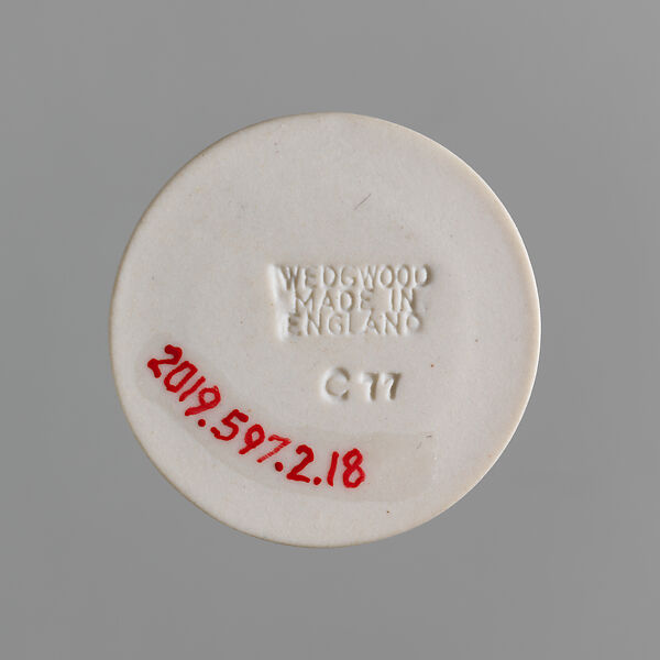 Classical woman with flower basket, Josiah Wedgwood and Sons (British, Etruria, Staffordshire, 1759–present), Jaspareware (unglazed stoneware), British, Etruria, Staffordshire