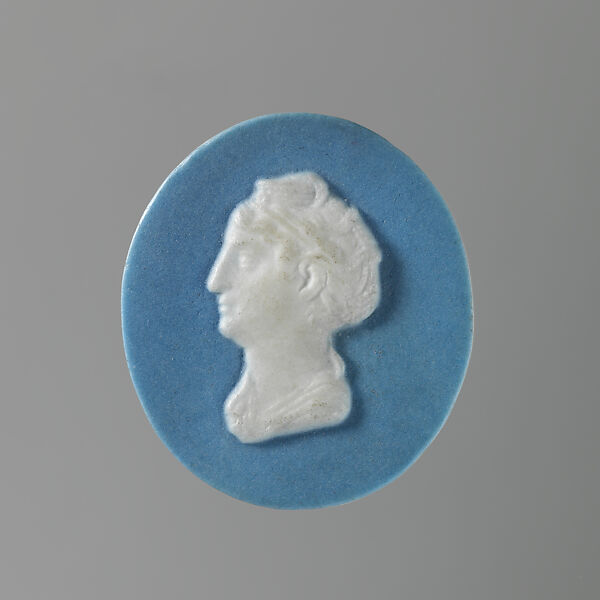 Classical woman in left profile, Josiah Wedgwood and Sons (British, Etruria, Staffordshire, 1759–present), Jaspareware (unglazed stoneware), British, Etruria, Staffordshire 