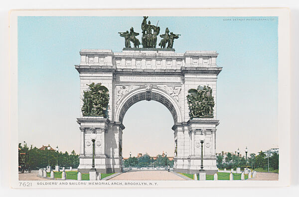 Soldiers' and Sailors' Memorial Arch, Brooklyn, NY, Detroit Publishing Company (American), Color lithograph 