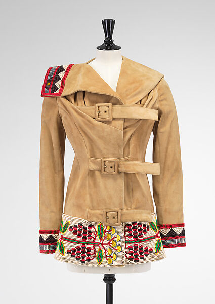Jacket, House of Dior (French, founded 1946), leather, wood, metal, French 
