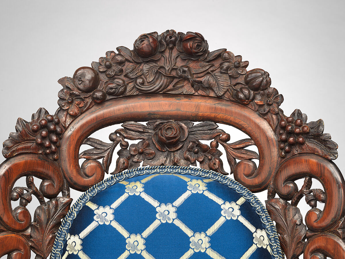 Tête-à-tête, Attributed to John Henry Belter (American, born Germany 1804-1863 New York), Rosewood, ash, pine, walnut, American