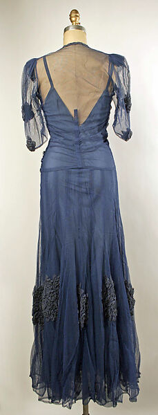 Evening dress, rayon, silk, French