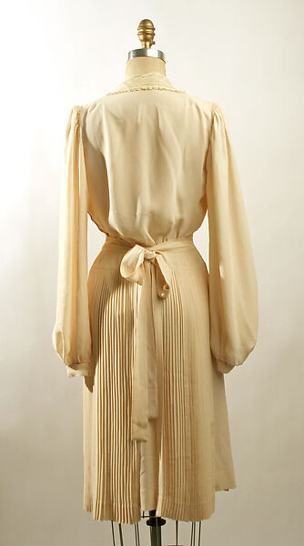 Afternoon dress, silk, cotton, American or European