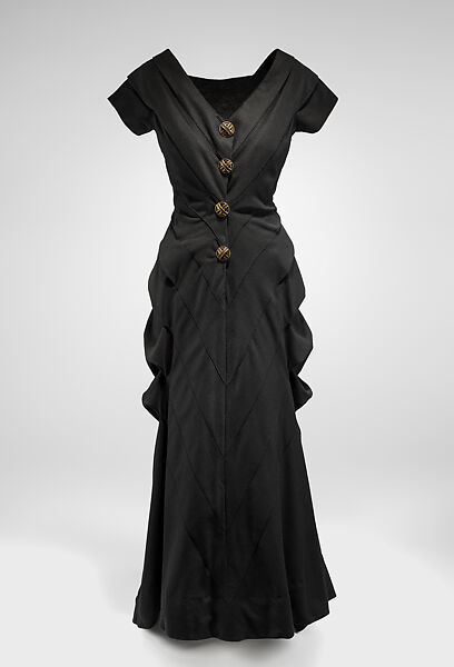 Evening dress, Elsa Schiaparelli (Italian, 1890–1973), wool, brass, French 