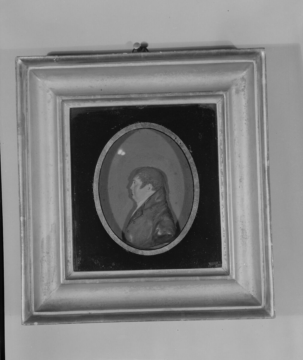 Profile Bust of Thomas Fessenden, John Christian Rauschner (German, Frankfurt 1760–after 1812), Wax, glass, wood 