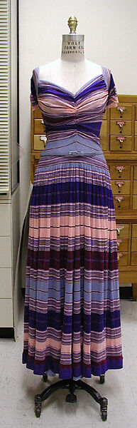 Evening dress, Nettie Rosenstein (American, 1890–1980), silk, American