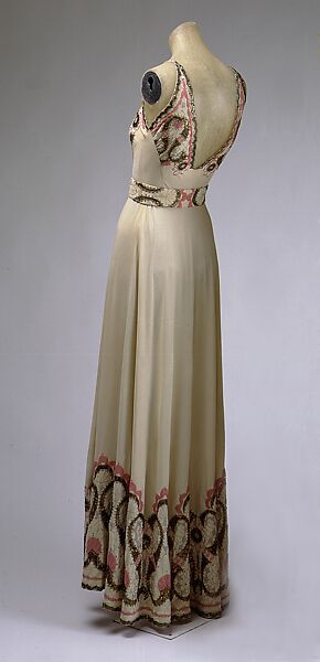 Evening dress, a,b) acetate, French 