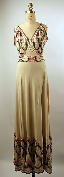 Evening dress, Madeleine Vionnet (French, Chilleurs-aux-Bois 1876–1975 Paris), acetate, glass, metallic, French