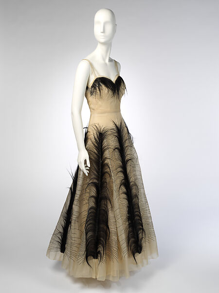 Evening dress, House of Paquin (French, 1891–1956), silk, cotton, fur, French
