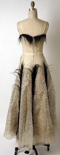 Evening dress, House of Paquin (French, 1891–1956), silk, cotton, fur, French