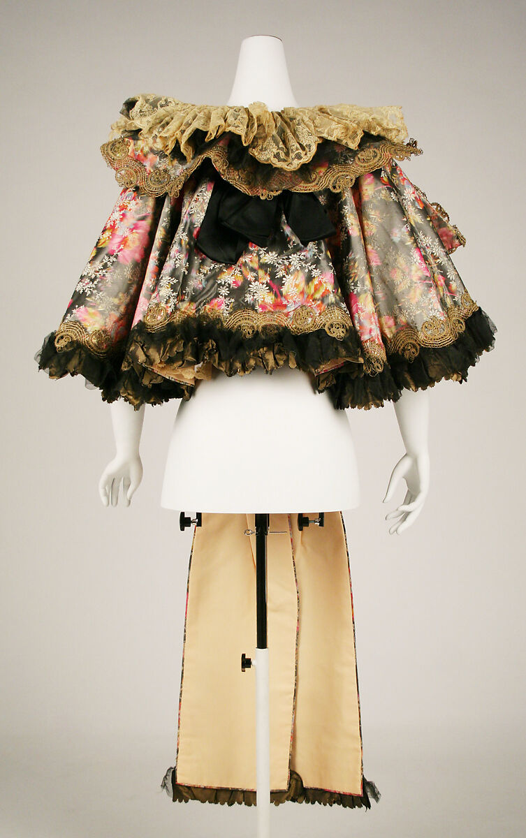 Cape, silk, cotton, metallic thread, probably French