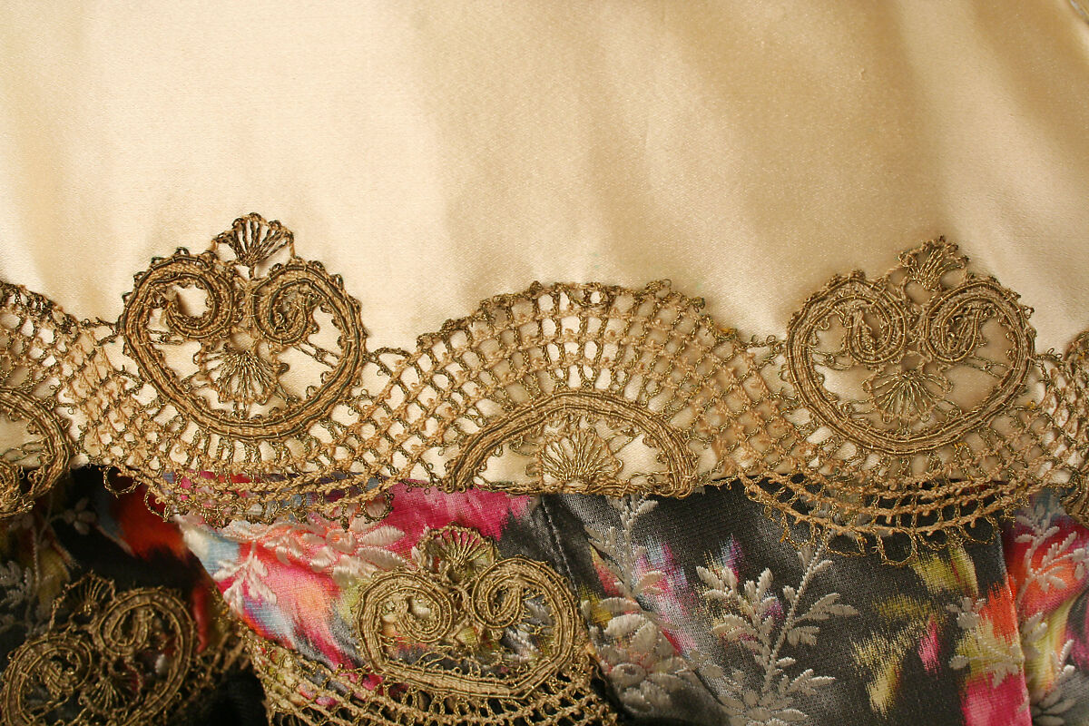 Cape, silk, cotton, metallic thread, probably French